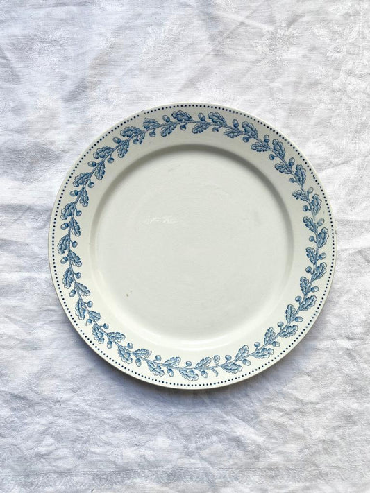 Assiette plate terre de fer modèle Chêne de Sarreguemines