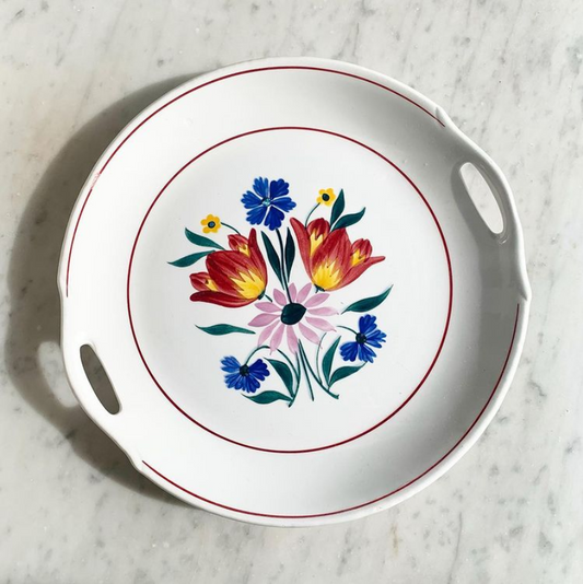 Plat à gâteau Arlette Céranord Vintage