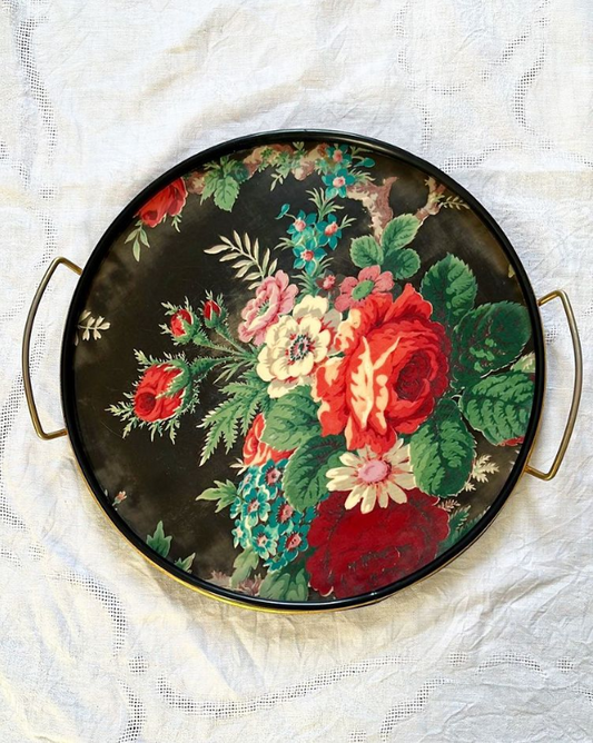 Plateau en formica fleuri