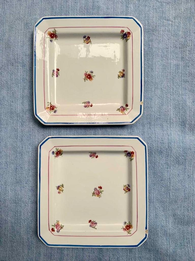 Service à dessert Salins vintage Porcelaine opaque vaisselle